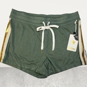 PJ SALVAGE LUXURY SLEEP SHORTS with back pocket Sage green with gold & beige XS
